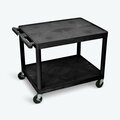 Fine-Line 27 in. Two Shelves AV Cart, Black FI3035334